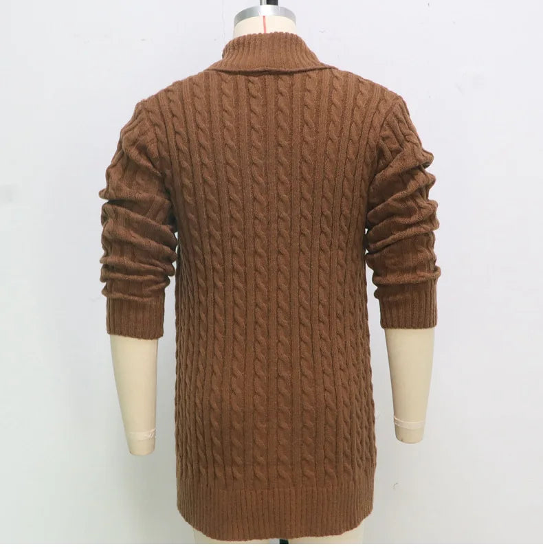Herren Herbst Jacke Übergangsjacke Sweatjacke Sweater Strickjacke mit Zopfmuster