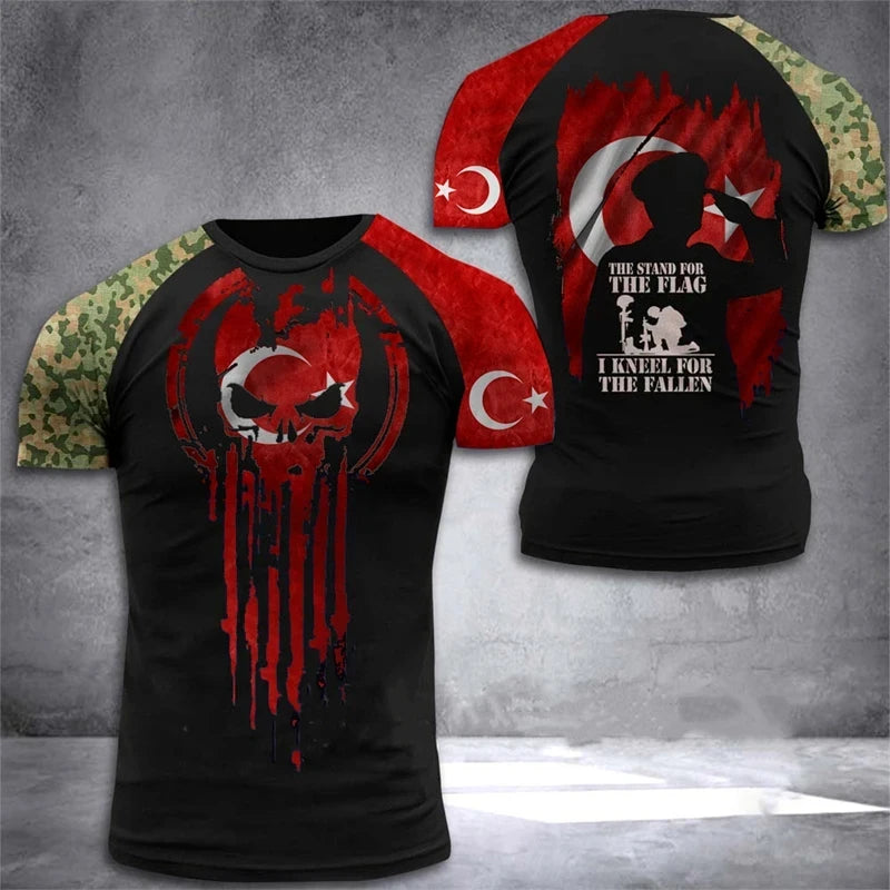 Herren T-Shirt Fashion Türkei Fan Trikot Rundhals Unisex Sommer Streetwear