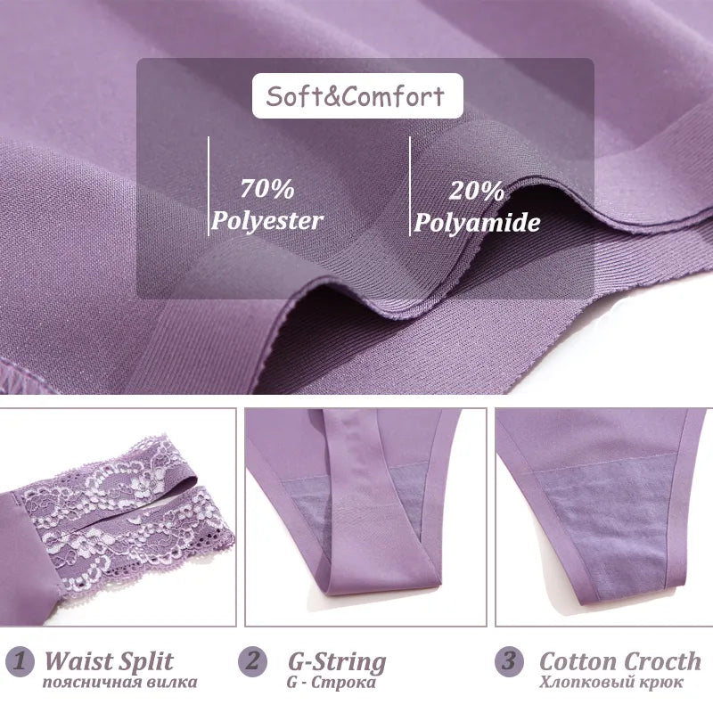 2Stk Frauen Spitze Tanga String Höschen Sexy Schlüpfer Slip Dessous Unterwäsche