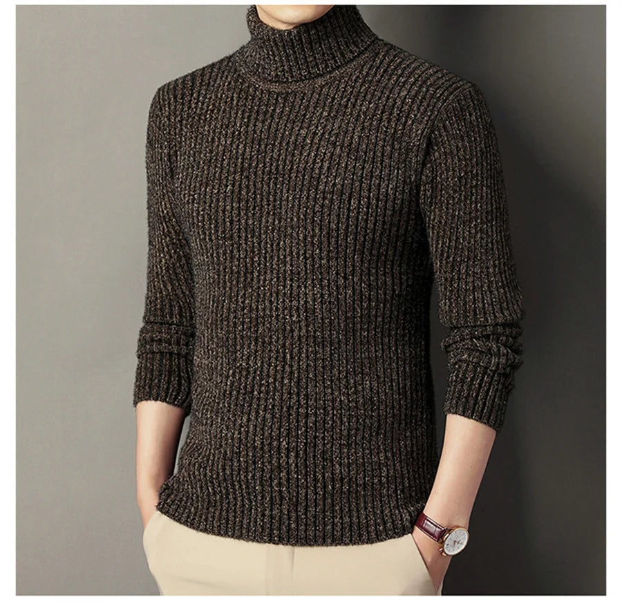 Herren Rollkragen Pullover Sweatshirt Pulli Zipper Sweater Shirt Langarmshirt