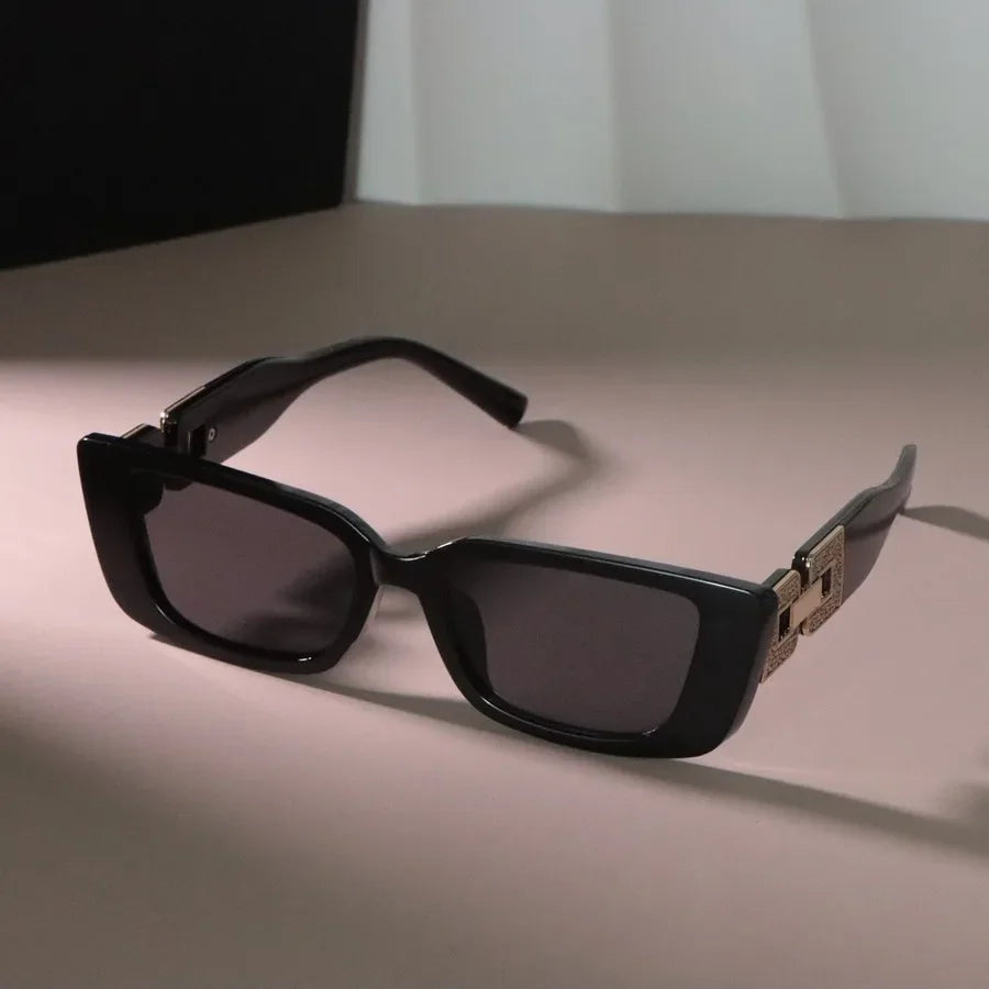 Damen Sonnenbrille Designer Luxus Brille Quadratische Übergröße Gläser Vintage