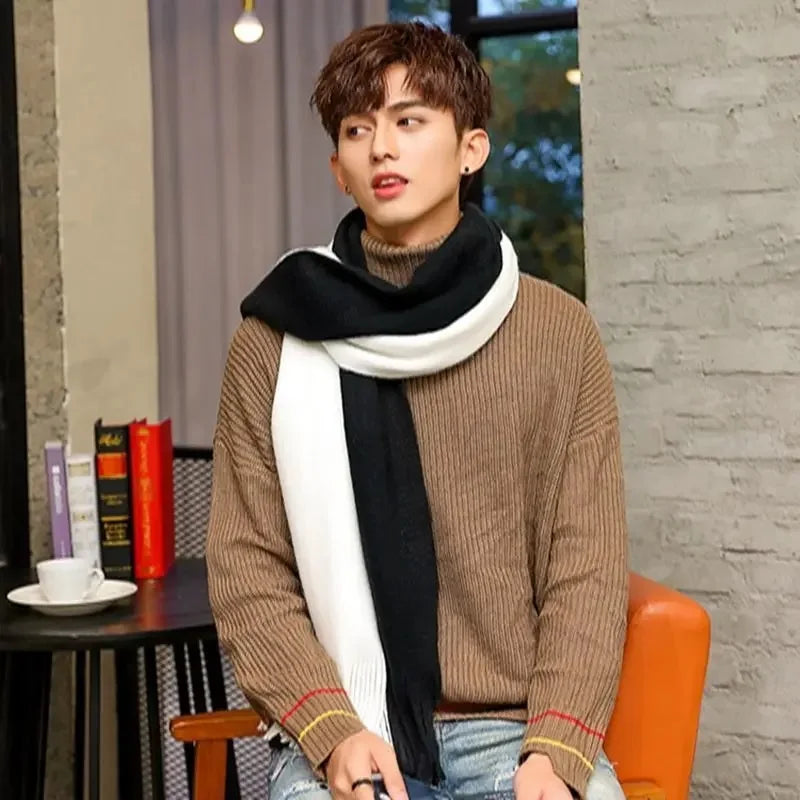 Herren Schal Winterschal Stola Schlauchschal Halstuch Wollschal Strickschal Loop