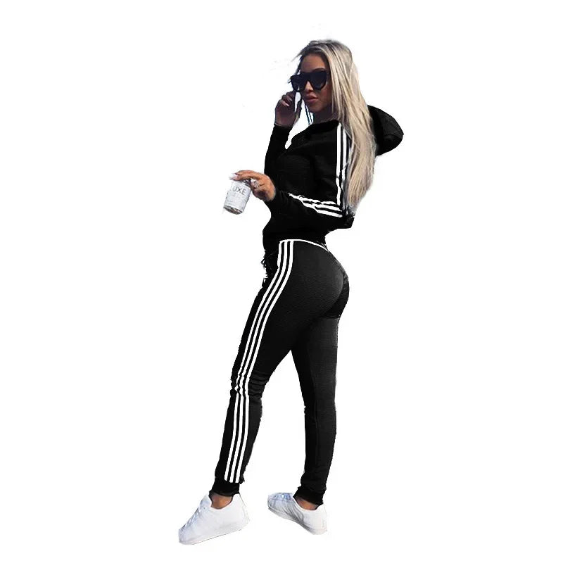Damen Jogginganzug Jogging Trainingsanzug Fitnessanzug Freizeitanzug Hausanzug