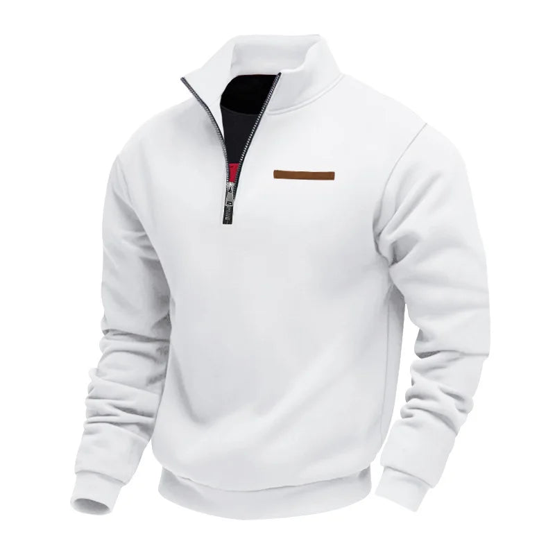 Herren Pullover Fleece Sweatshirt Troyer Pulli Sweater Stehkragen Langarmpulli