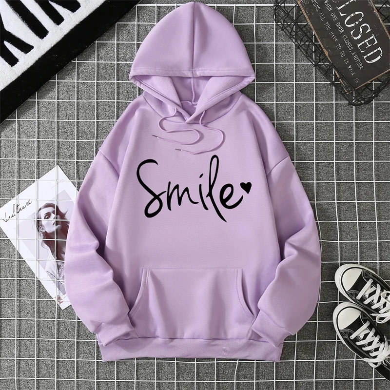 Smile Kapuzenpullover Sweatshirt Fleece Hoodie Pulli Damen Kapuzenpulli Shirt