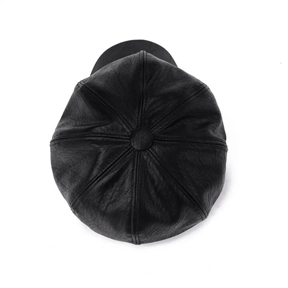 Damen Mütze Pu Kunstleder Leder Hut Schirmmützen Baskenmütze Flatcap Ballonmütze