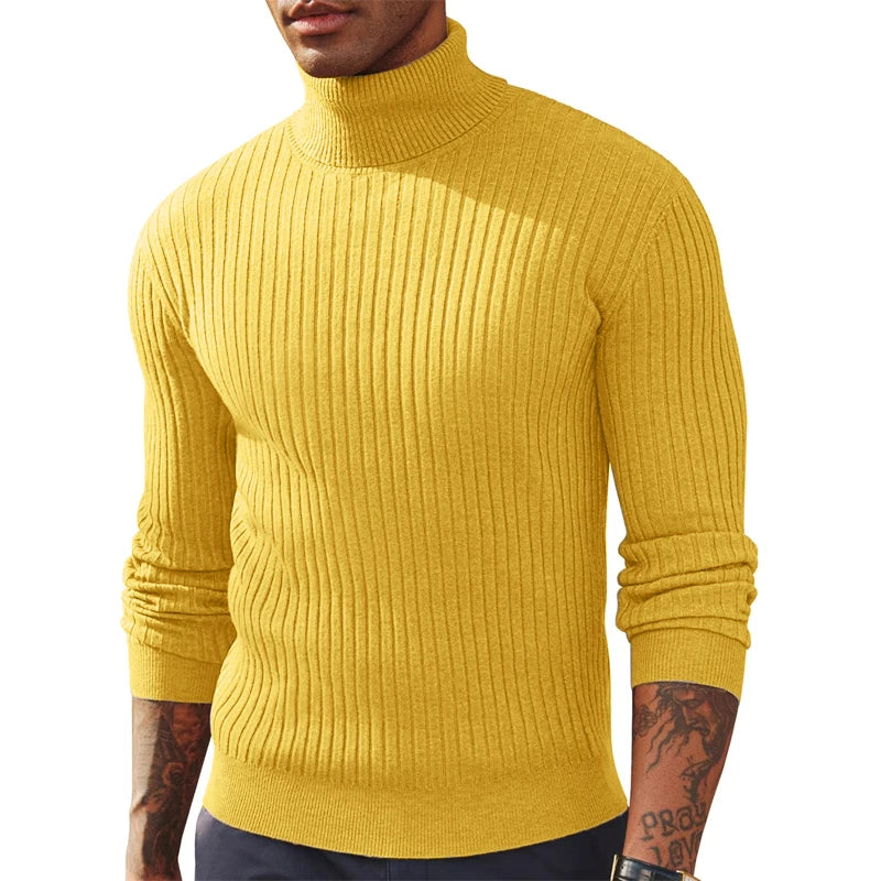 Herren Rollkragen Pullover Sweatshirt Leichter Pulli Sweater Shirt Langarmshirt