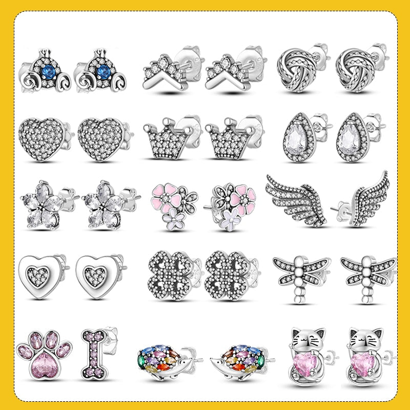 1 Paar Creolen aus 925 Sterling Silber Ohrringe Zirkonia Ohrstecker NEU