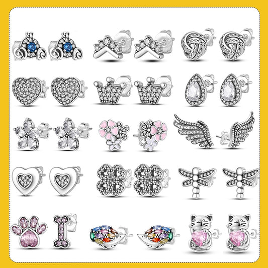 1 Paar Creolen aus 925 Sterling Silber Ohrringe Zirkonia Ohrstecker NEU