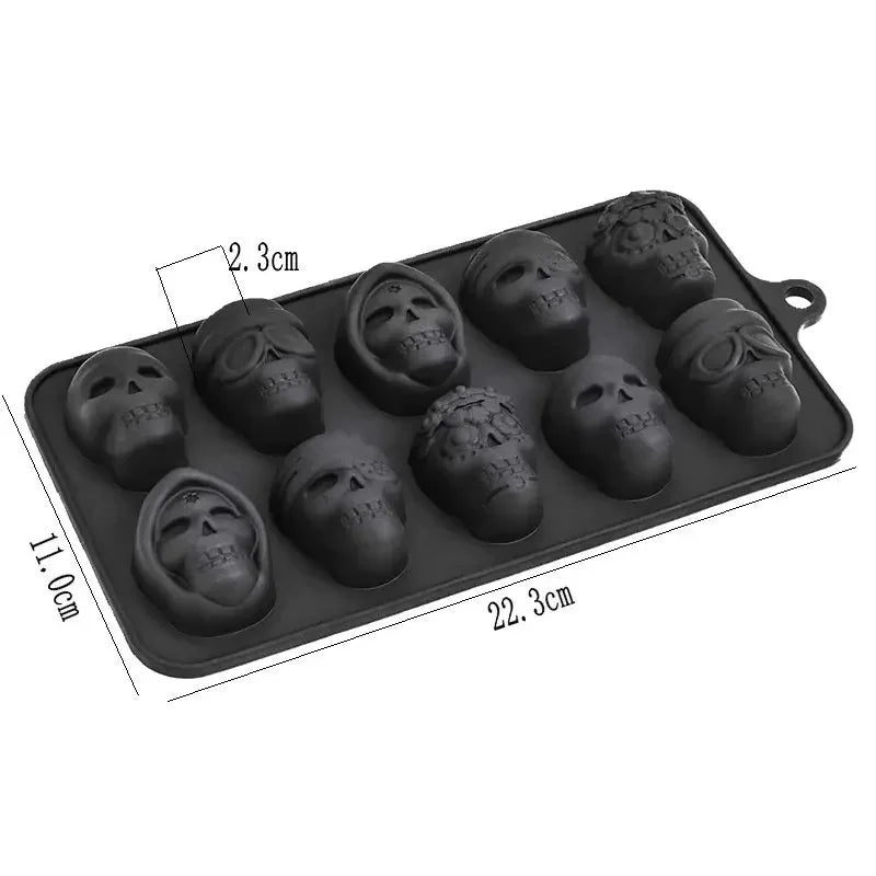 3D Silikon Eiswürfelform Schedel Skull Party Eiswürfel Cocktails Eiswürfelschale