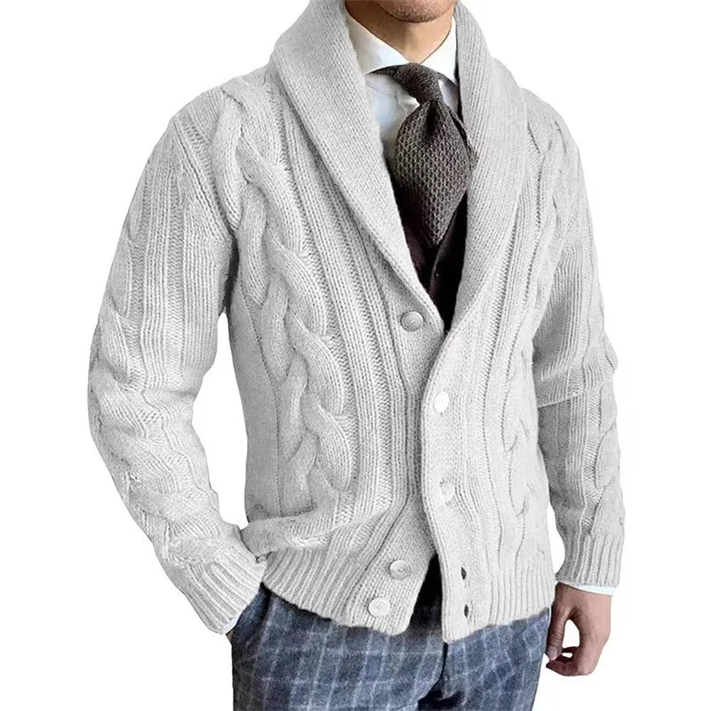 Herren Herbst Jacke Übergangsjacke Sweatjacke Sweater Strickjacke mit Zopfmuster