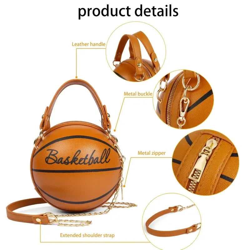 BagStreet kleine Damen Handtasche Schultertasche Umhängetasche Basketball Tasche