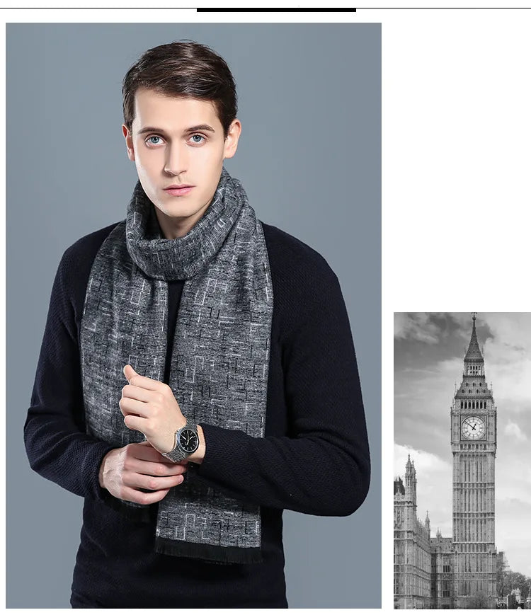 Herren Schal Winterschal Stola Schlauchschal Halstuch Wollschal Strickschal Loop