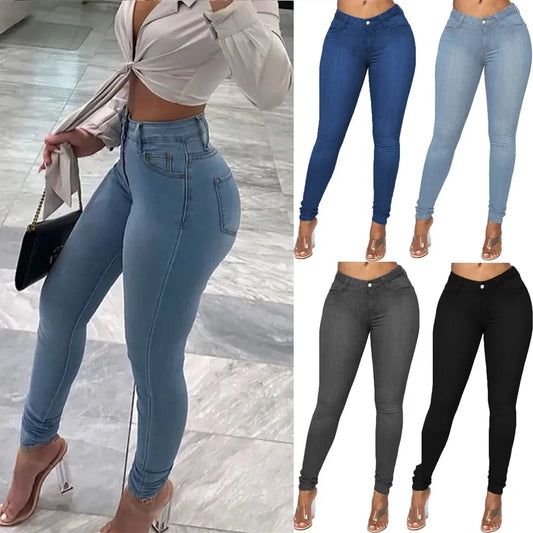 Sexy Damen Jeans Bleistift Denim Hose Butt Lifting Style