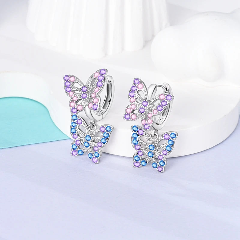 Orecchini a Cerchio in Argento 925 Sterling con Zirconi | Creole Brillantini