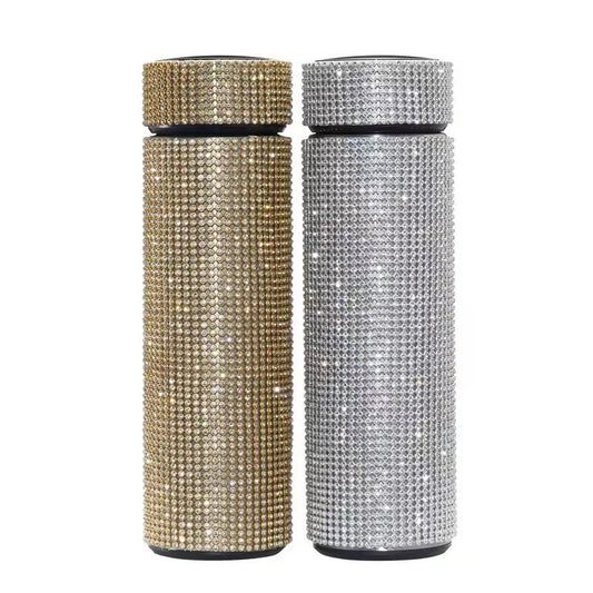 Thermosflasche Edelstahl Isolierflasche Trinkflasche Strass Sportflasche 500ml