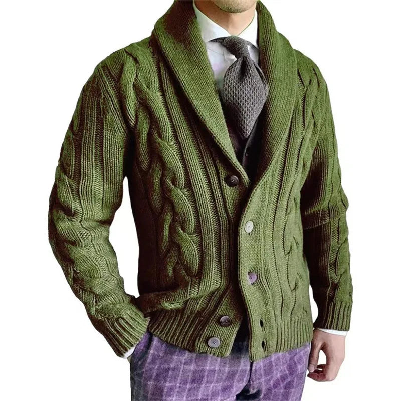 Herren Herbst Jacke Übergangsjacke Sweatjacke Sweater Strickjacke mit Zopfmuster