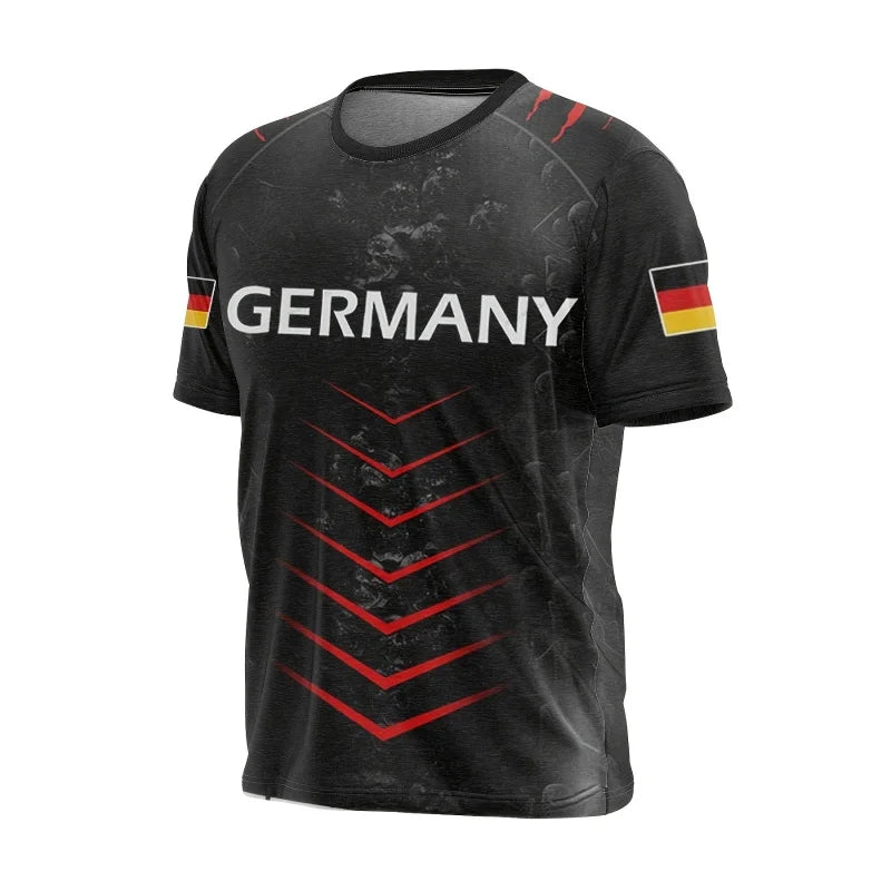 Herren T-Shirt Deutschland Trikot 3D Shirt Streetwear Tank Top Fitness Hemd