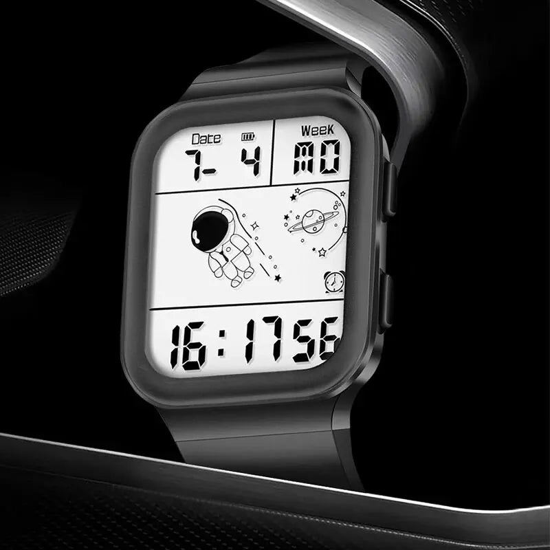 Herren Armbanduhr Digital Uhr Silber Edelstahl Quarzuhr Luxus LED Chronograph