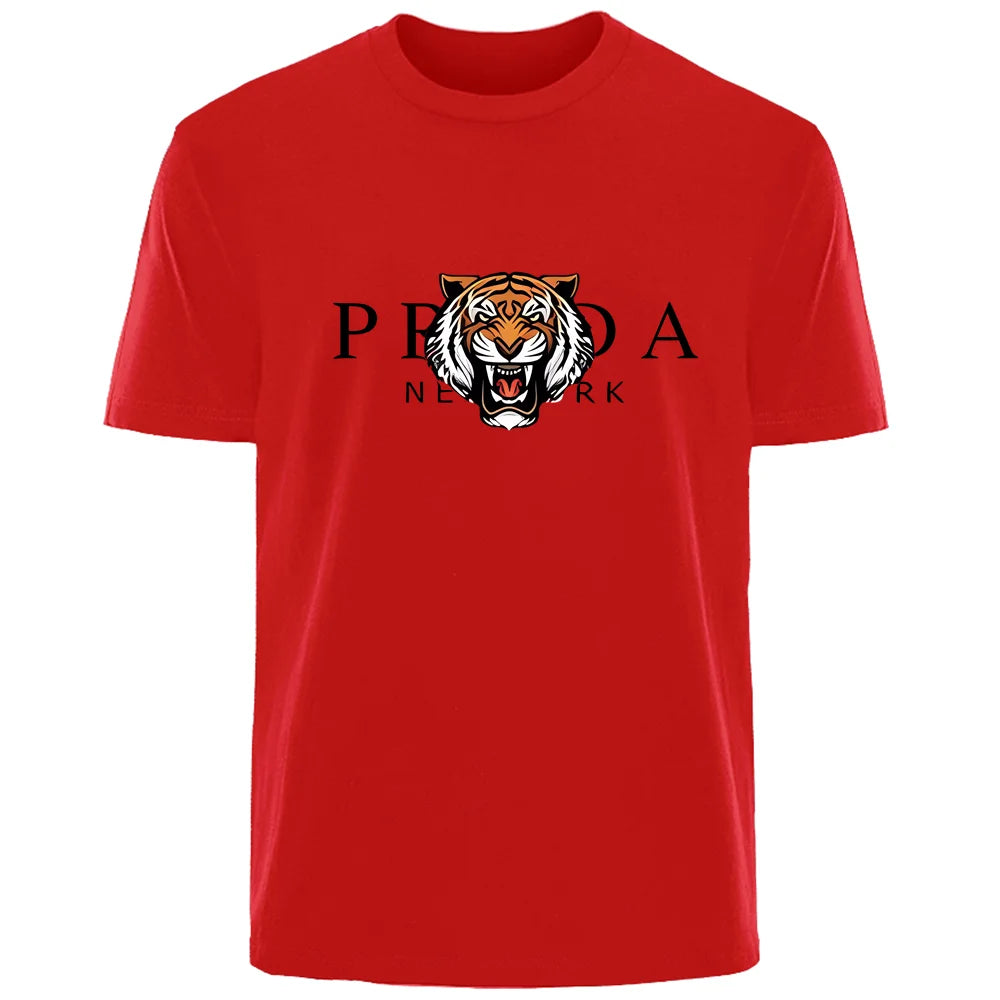 Männer T-Shirt Tiger Herrenmode Shirts Hemden Streetwear 100% Baumwolle Tank Top
