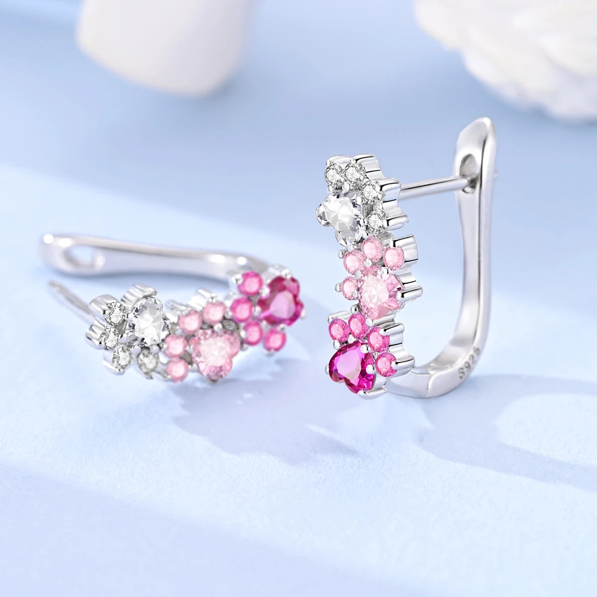 Orecchini a Cerchio in Argento 925 Sterling con Zirconi | Creole Brillanti