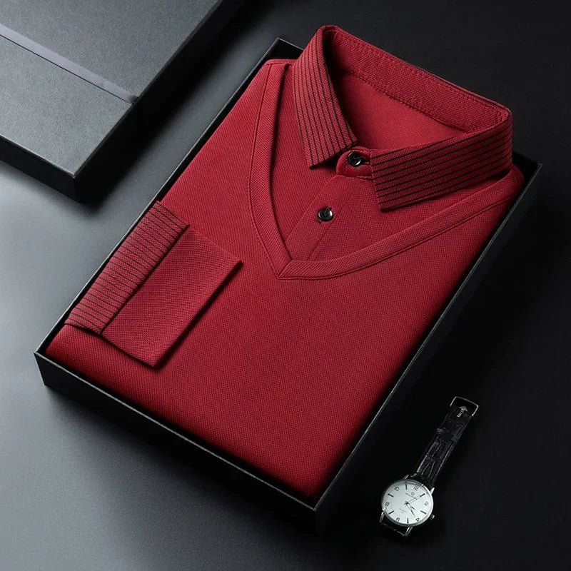 Herren Poloshirt POLO Shirt T-Shirt Langarm Zipper Hemd Fashion Polohemd Top NEU