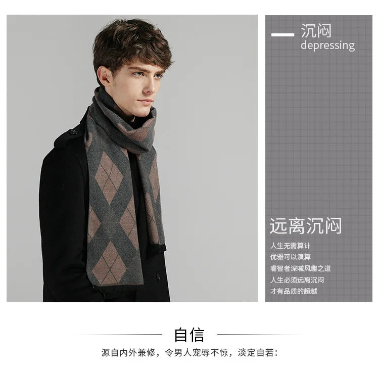 Herren Schal Winterschal Stola Schlauchschal Halstuch Wollschal Strickschal Loop