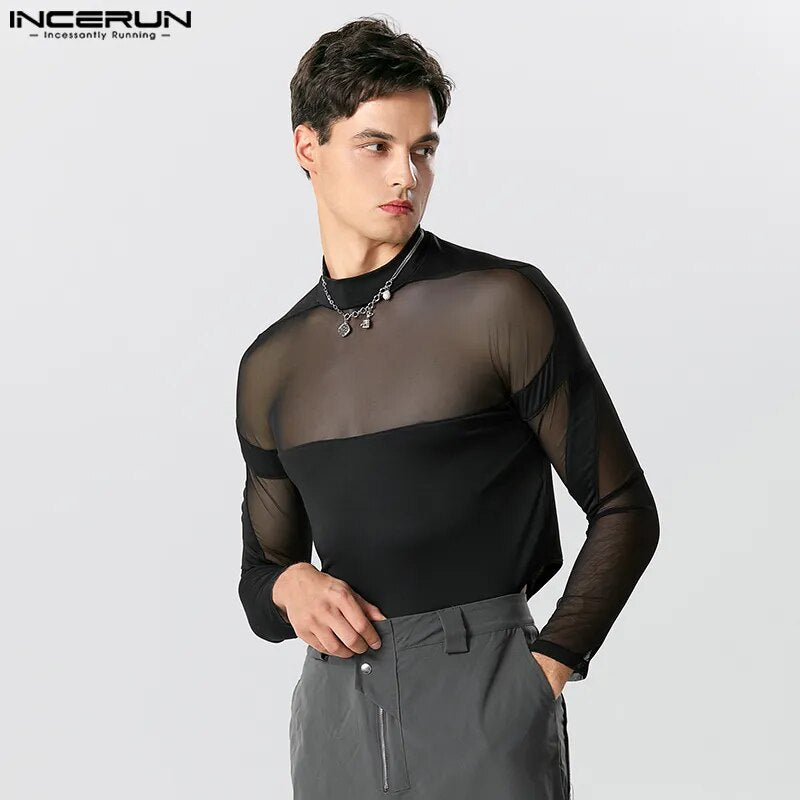 Fetisch Fashion Männer Sexy Bodysuits Herren Body Shirts Hemd Transparent Club