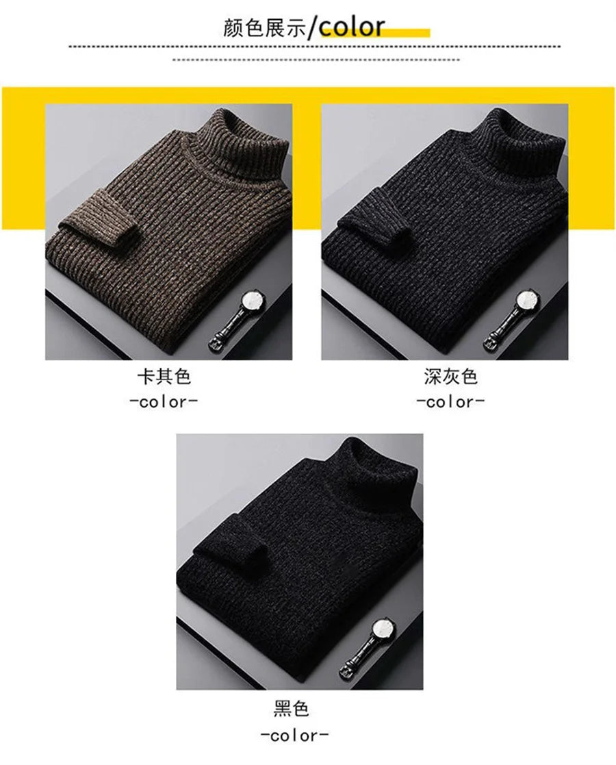 Herren Rollkragen Pullover Sweatshirt Pulli Zipper Sweater Shirt Langarmshirt