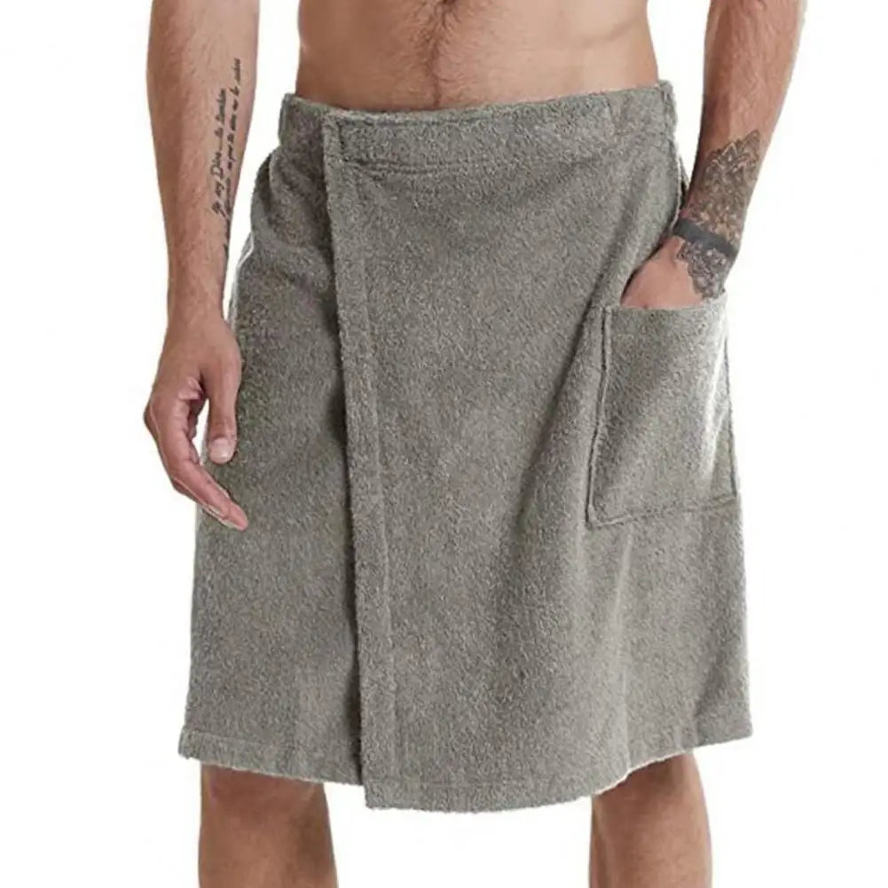 Saunatuch Herren Handtuch Saunakilt Sarong Kilt Wellness Sauna Tuch mit Tasche