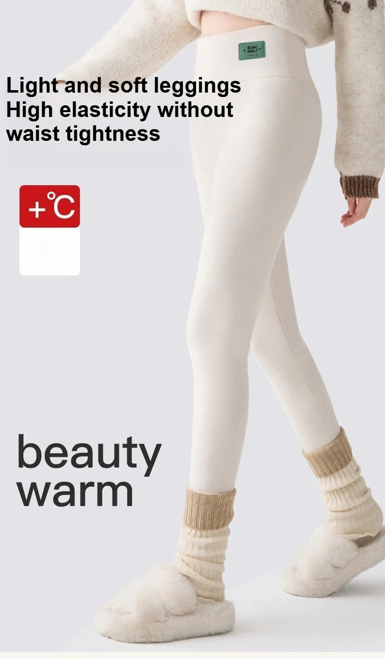 Frauen Hose Winter Leggins Warm Thermohose Innenfleece Blickdichte Strumpfhose