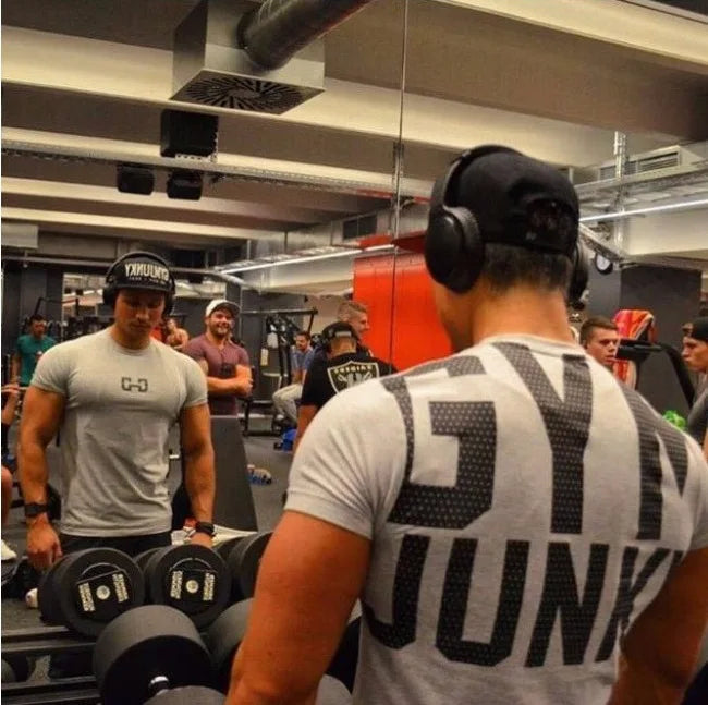Herren T-Shirt Gym Junky Fitness Shirt Rundhals Unisex Streetwear Tank Top