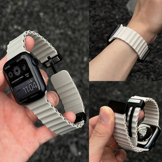 Sport Armband für Apple Watch Series 9 8 7 6 5 4 3 SE Ultra Magnetisch Silikon