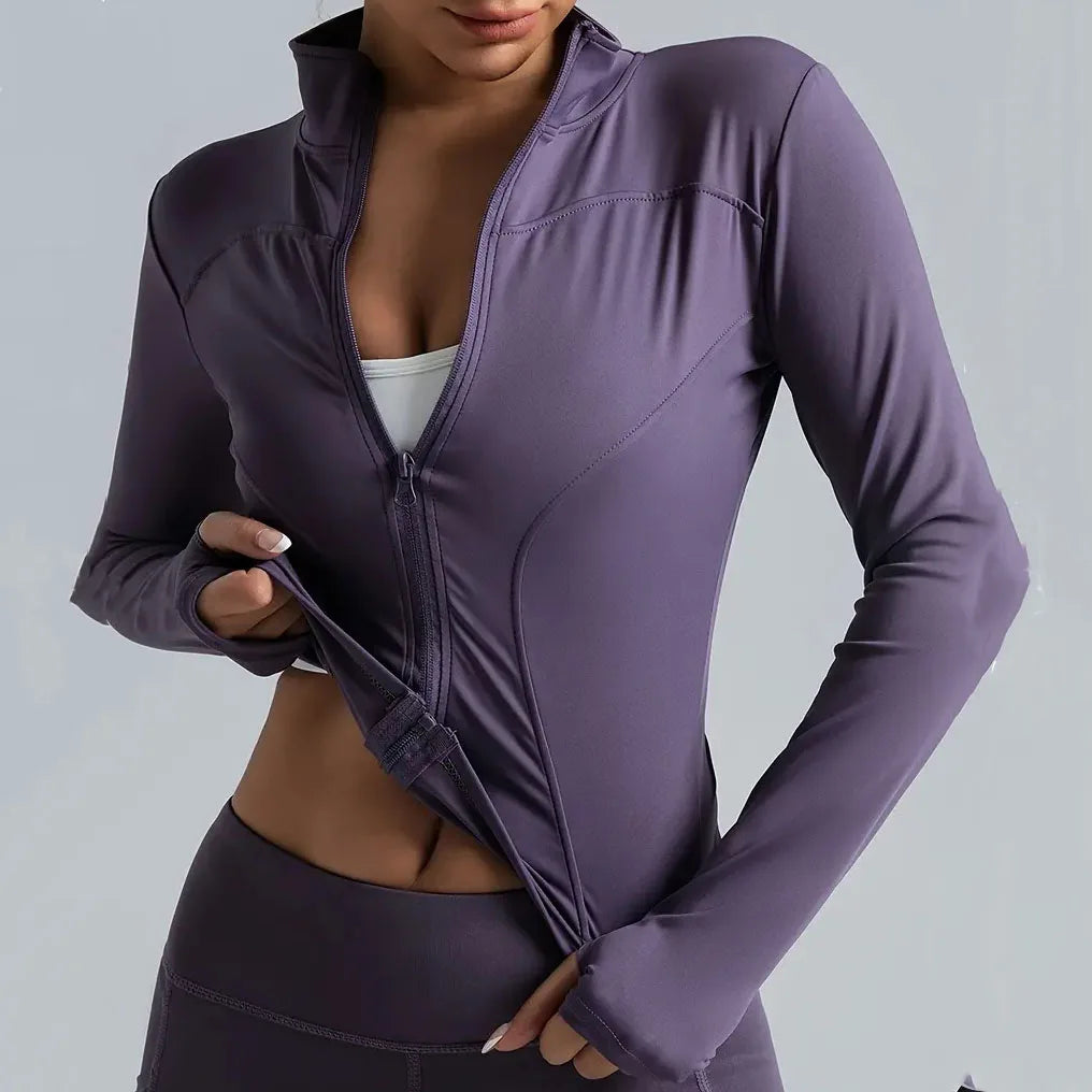 Felpa Donna Giacca Sportiva Con Zip Tuta Maniche Lunghe Cappuccio Maglia Shirt