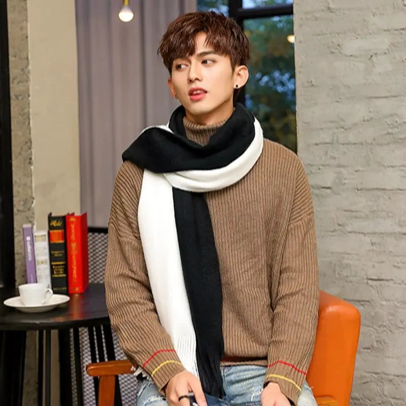 Herren Schal Winterschal Stola Schlauchschal Halstuch Wollschal Strickschal Loop