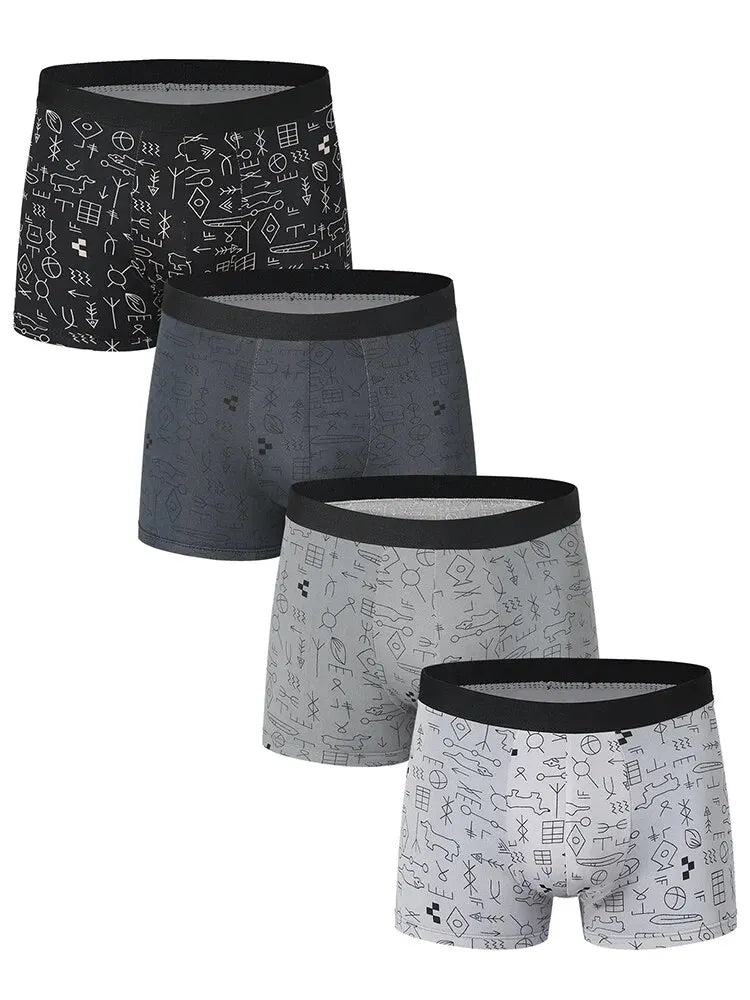 4er Pack Herren Boxershorts Unterhosen Basic Unterwäsche Boxer Shorts