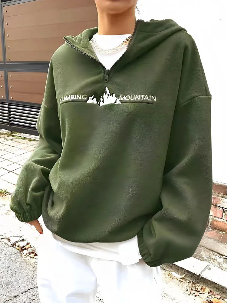Felpa Donna  Giacca Sportiva Tuta Maniche Lunghe Cappuccio Maglia Shirt Fleece