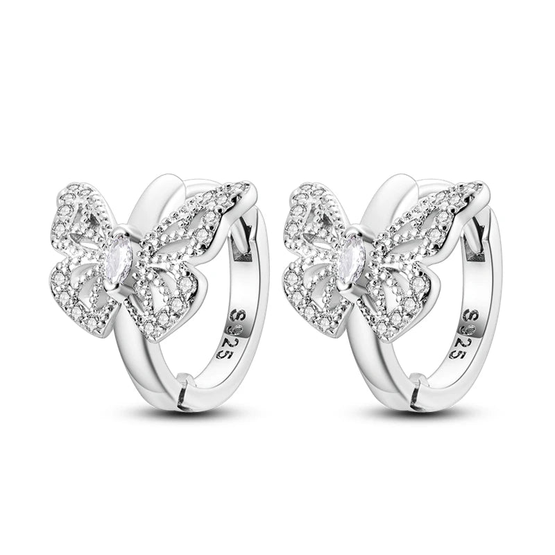 Orecchini a Cerchio in Argento 925 Sterling con Zirconi | Creole Brillantini