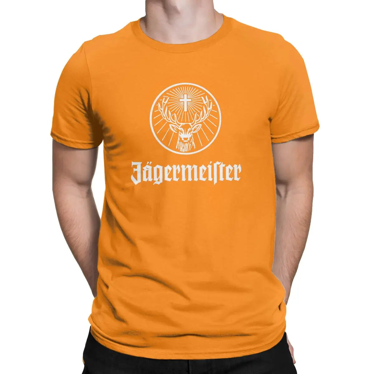 Fashion Herren Jägermeister T-Shirt Rundhals Unisex 100% Baumwolle Streetwear