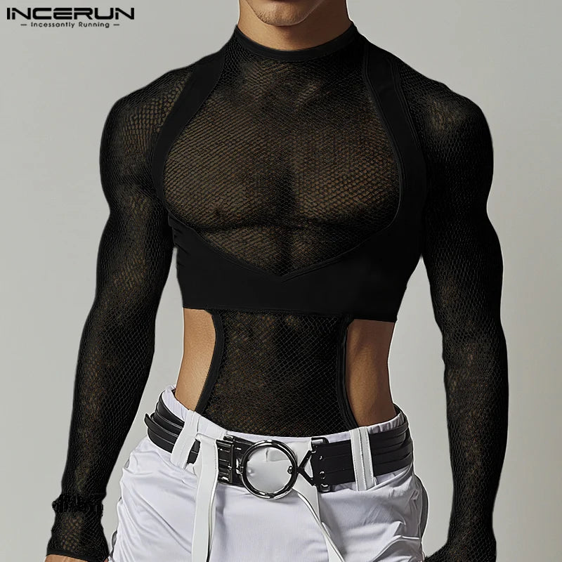 Maglietta Uomo Shirt T-Shirt Canottiera Camicia Maglia Sexy Body Trasparente Top
