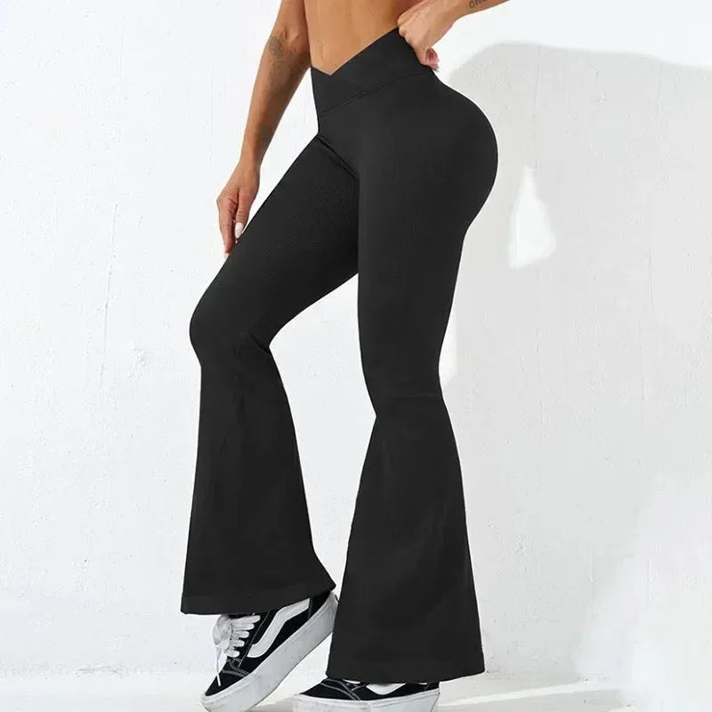 Sexy Schlank Ausgestelltes Hosen Kreuz Taille Legging Frauen Nahtlose Gym Laufen Radfahren Stricken Yoga Stretch Butt Lift Hohe Taille Hosen