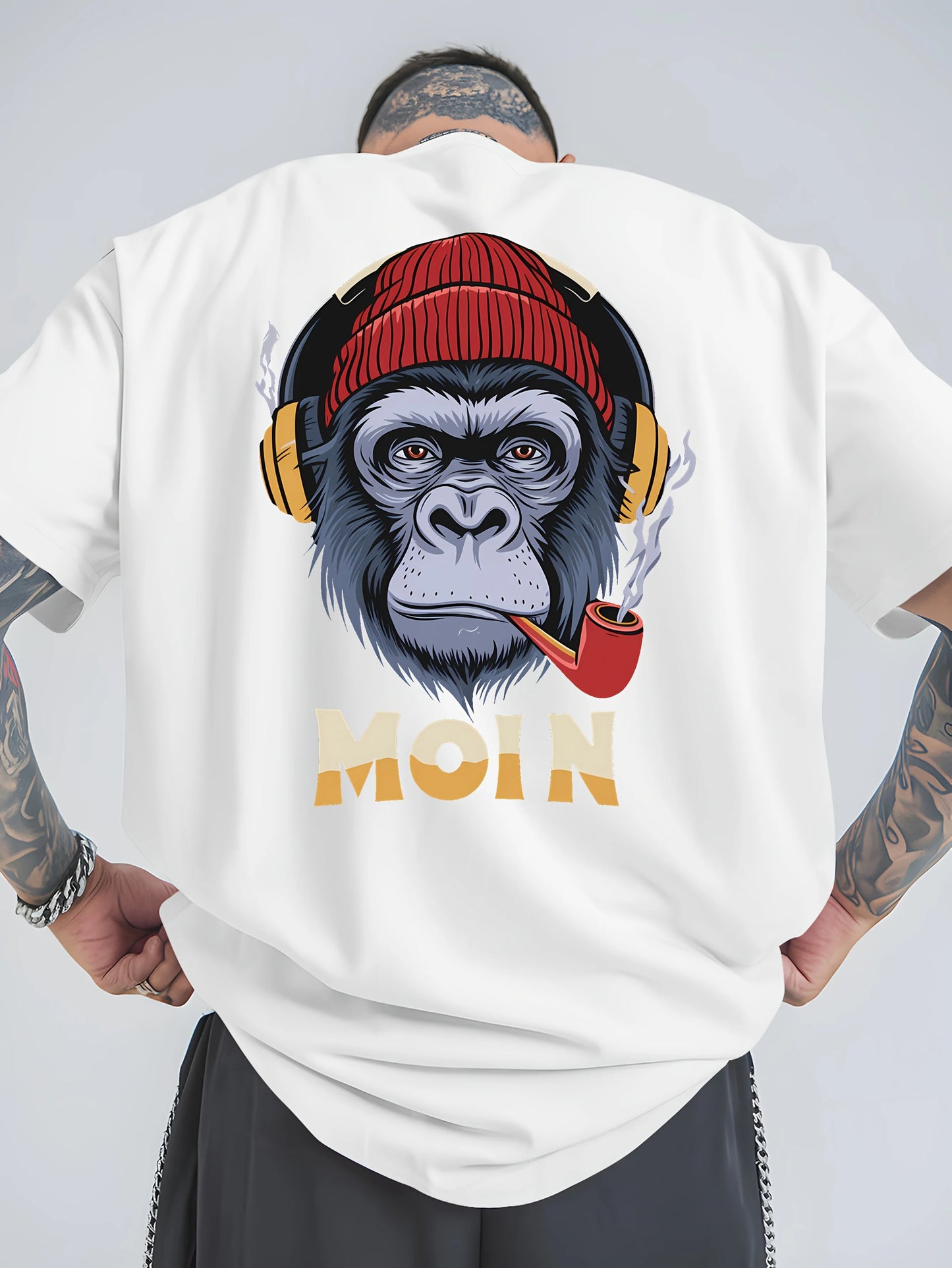 Herren T-Shirt Moin Spacken Shirt Rundhals Streetwear Tank Top Hemd Polohemd