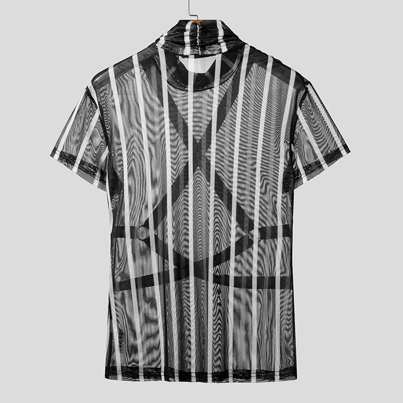 Maglietta Uomo Shirt T-Shirt Canottiera Camicia Maglia Sexy Body Trasparente Top