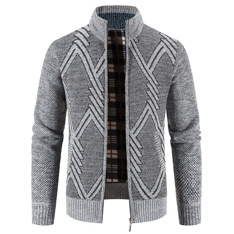 Herren Herbst Jacke Übergangsjacke Warme Sweatjacke Zipper Sweater Strickjacke