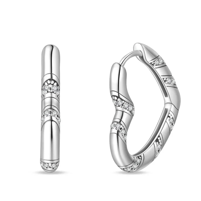 Creole Argento 925 Sterling Zirconi | Orecchini Eleganti Ipoallergenici Regalo