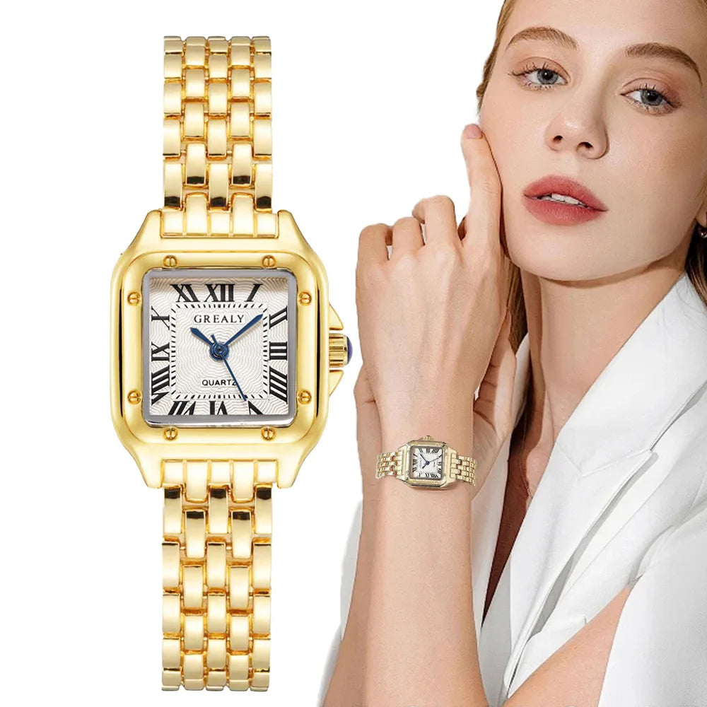 Damen Armbanduhr Quarzuhr Luxus Quartz Armband Uhr Chronograph Business Damenuhr