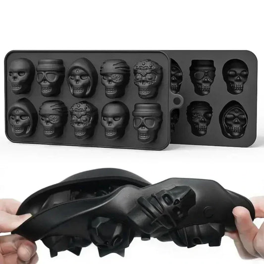 3D Silikon Eiswürfelform Schedel Skull Party Eiswürfel Cocktails Eiswürfelschale