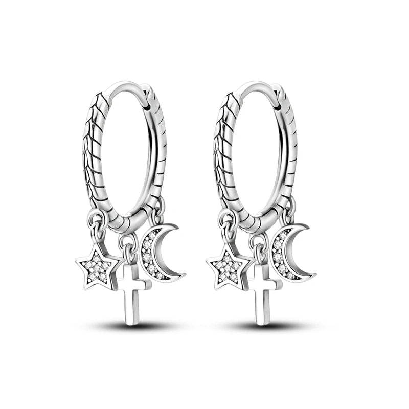 Creolen 925 Silber Ohrringe Zirkonia | Hypoallergen | Luxus Ohrstecker Geschenk
