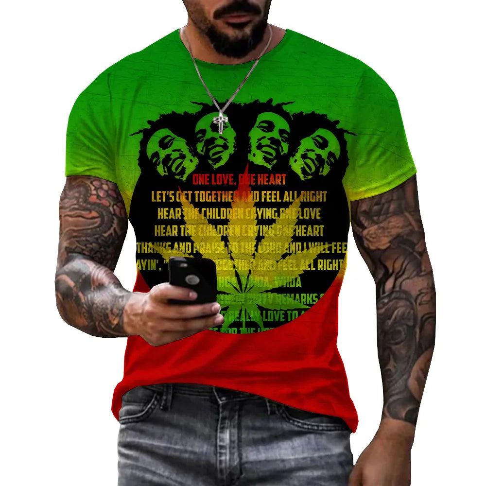 Herren Fashion Vintage 3D T-Shirt Rundhals Unisex Sommer Streetwear