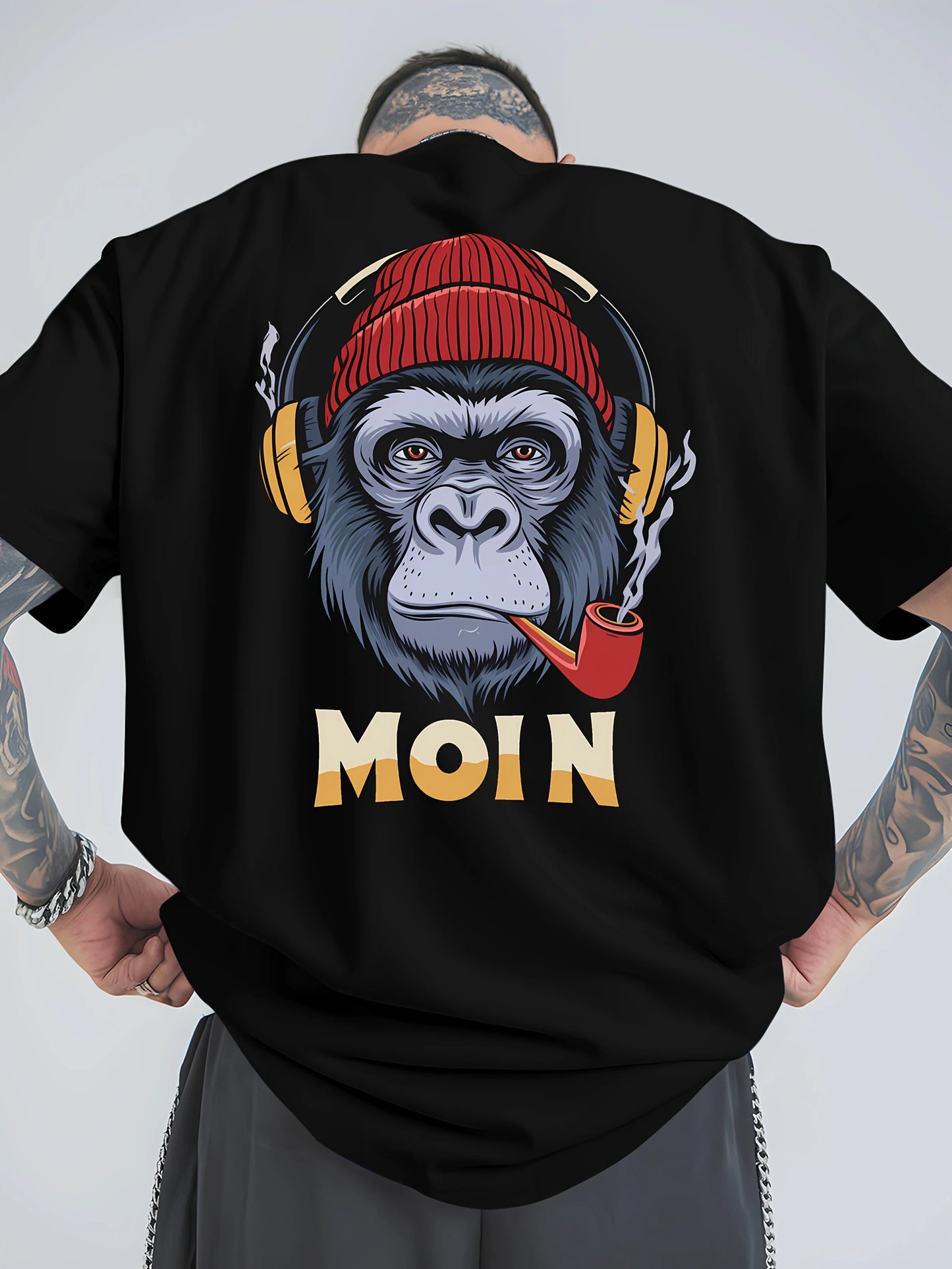 Herren T-Shirt Moin Spacken Shirt Rundhals Streetwear Tank Top Hemd Polohemd